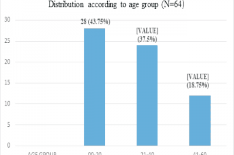 Distribution according to age group (N=64)